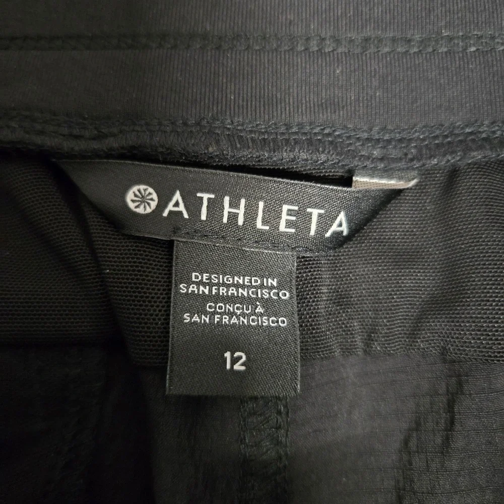 Athleta Trekkie North Jogger Pants Hiking Travel Activewear‎ Black Women's Sz 12